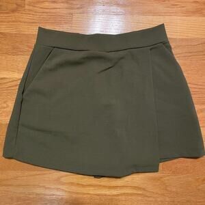 Forever 21 Army Green High Waisted Faux Skirt